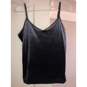 Grey Velvet Crop Top